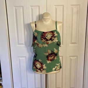 CAbi Tanks (Qty.2): Bloom Cami (Green) + Vine Floral (Blue) Size Medium